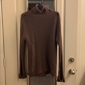Purple mock neck sweater